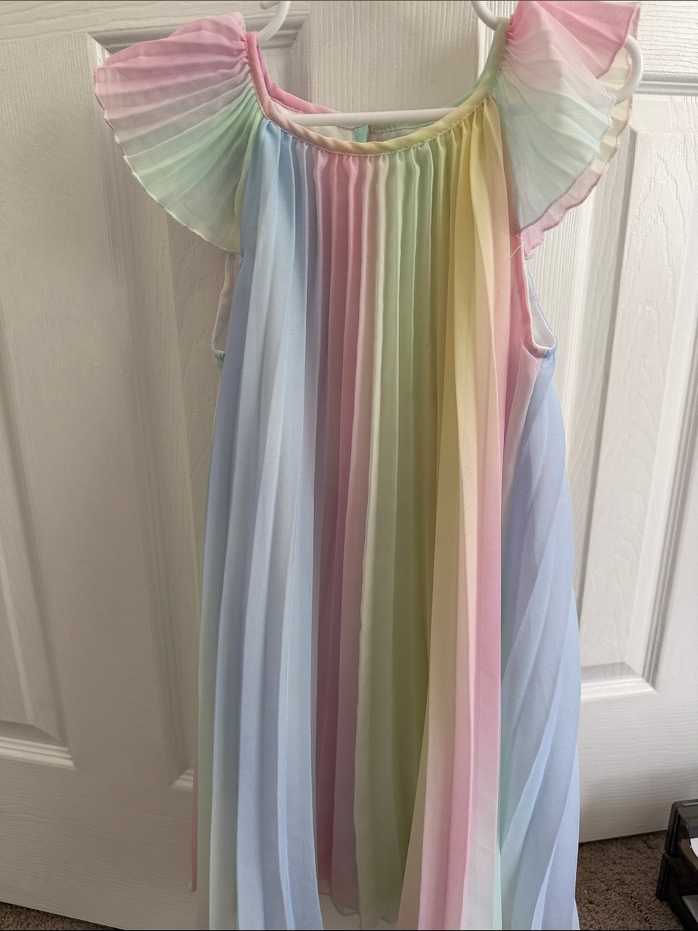 Rare Editions Pastel Rainbow Pleated Dress